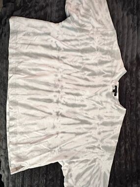 Banana Republic Tie-dye Green/White Oversized 3/4 Sleeve Crewneck Sweatshirt